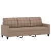 vidaXL 3 Piece Sofa Set with Pillows Cappuccino Faux Leather