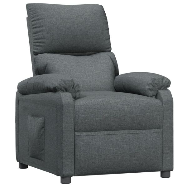 vidaXL Recliner Chair Dark Grey Fabric