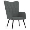 vidaXL Relaxing Chair with a Stool Dark Grey Fabric