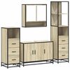 vidaXL 4 Piece Bathroom Furniture Set Sonoma Oak Engineered Wood