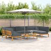 vidaXL Sofa Set with Cushion Plain 6 pcs Anthracite Solid Acacia Wood