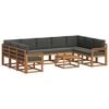 vidaXL Outdoor Sofa Set 10 pcs Natural and Anthracite