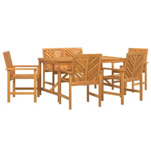 vidaXL Garden Dining Set 6 pcs Brown 150 x 90 x 74 cm