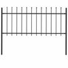 vidaXL Garden Fence Woerden with Spear Top Steel 181x80 cm Black