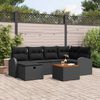 vidaXL Garden Sofa Set with Cushion 7 pcs Black Poly rattan