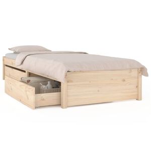 vidaXL Bed Frame without Mattress with Drawers Single