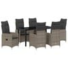 vidaXL Garden Dining Set 7 pcs Grey Poly Rattan