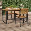 vidaXL Stackable Garden Chairs 2 pcs Solid Wood Acacia and Metal
