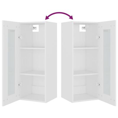 vidaXL Hanging Wall Cabinet White 34.5x34x90 cm