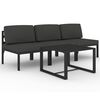 vidaXL 4 Piece Garden Lounge Set with Cushions Aluminium Anthracite