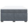 vidaXL Box Spring Bed with Mattress Dark Grey Double Velvet