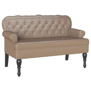 vidaXL Chesterfield Bench Cappuccino 119.5 x 64.5 x 75 cm Faux Leather