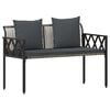 vidaXL Outdoor Benches 2 -Seater 116 x 56 x 75 cm Poly Rattan