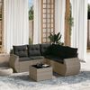 vidaXL 6 Piece Garden Sofa Set with Cushions Grey Poly Rattan