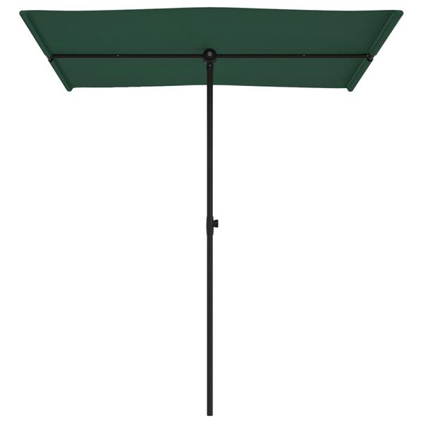 vidaXL Garden Parasol with Aluminium Pole 180x110 cm Green