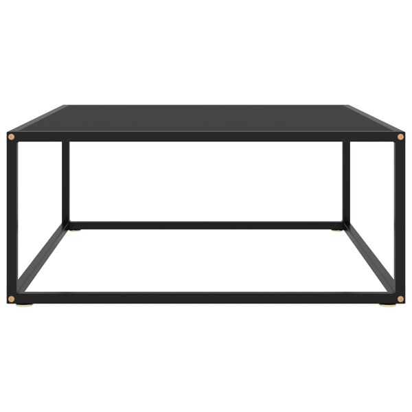 vidaXL Coffee Table Black with Black Glass 80x80x35 cm