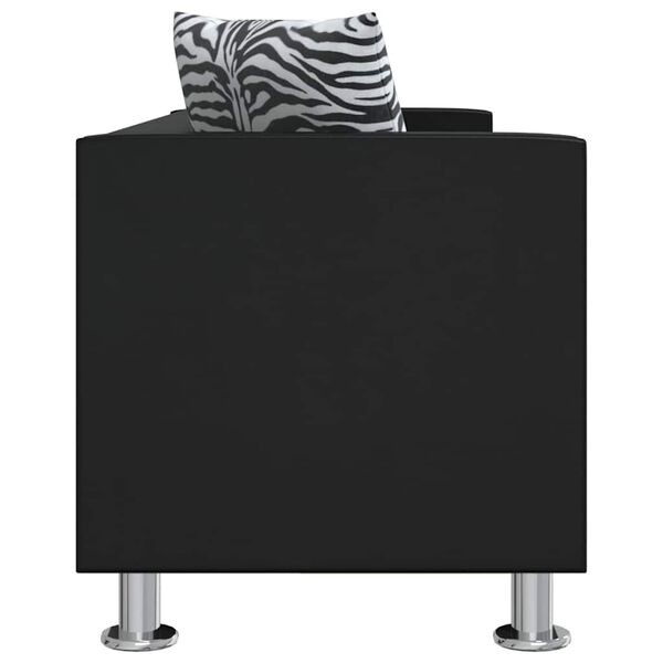 vidaXL Sofa 3-Seater Artificial Leather Black