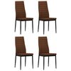 vidaXL Dining Chairs 4 pcs Brown Fabric