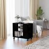 vidaXL Side Table High Gloss Black 70x35x55 cm Engineered Wood