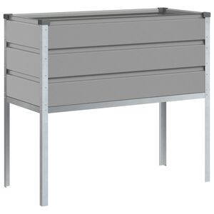vidaXL Planter Light Grey 100 x 45 x 90 cm Galvanised Steel