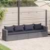 vidaXL 4 Piece Garden Sofa Set with Cushions Grey Poly Rattan