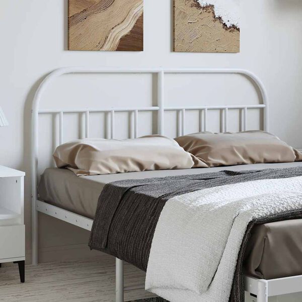 vidaXL Metal Headboard White 135 cm