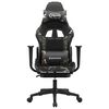 vidaXL Gaming Chair with Footrest Black and Camouflage Faux Leather