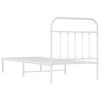 vidaXL Metal Bed Frame without Mattress with Headboard White 90x190cm