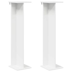 vidaXL Plant Stand 2 pcs White 25 x 25.5 x 100.5 cm Engineered Wood