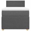 vidaXL Box Spring Bed with Mattress Dark Grey King Single Fabric