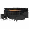 vidaXL Garden Sofa Set 8 pcs Black Poly Rattan