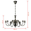 Antique Black Metal Chandelier 8 x E14 Bulbs