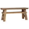 vidaXL Bench | Multicolour | Mixed Recycled Wood and Solid Teak | 100x28x43 cm