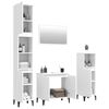 vidaXL 4 Piece Bathroom Furniture Set High Gloss White Engineered Wood