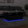vidaXL Coffee Table with LED Lights Black 90x49x40 cm