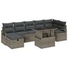 vidaXL Garden Sofa Set with Cushion 8 pcs Grey Poly rattan