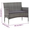 vidaXL 5 Piece Garden Lounge Set With Cushions Poly Rattan Grey
