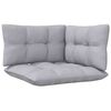 vidaXL 3 Piece Garden Lounge Set with Grey Cushions Solid Pinewood