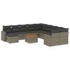 vidaXL 12 Piece Garden Sofa Set with Cushions Grey Poly Rattan