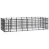 vidaXL Outdoor Dog Kennel | Black | Sturdy Powder-Coated Steel | 22.12 m&sup2;