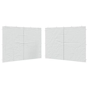 vidaXL Party Tent Sidewall 2 pcs with Zipper PE White