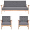 vidaXL 3 Piece Sofa Set Fabric Dark Grey