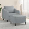 vidaXL Sofa Chair with Footstool Light Grey 60 cm Fabric