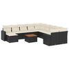 vidaXL 12 Piece Garden Sofa Set with Cushions Black Poly Rattan