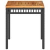 vidaXL Garden Table Black 38x38x42 cm Poly Rattan Acacia Wood