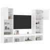vidaXL 5 Piece TV Wall Units with LED White Engineered Wood
