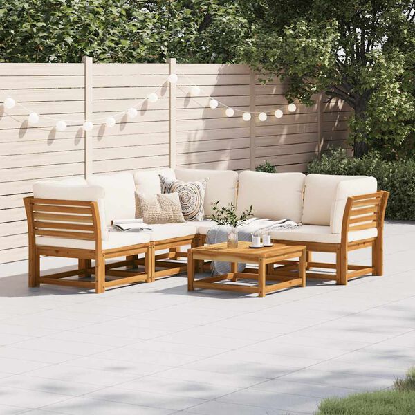 vidaXL 6 Piece Garden Lounge Set with Cushions Solid Wood Acacia