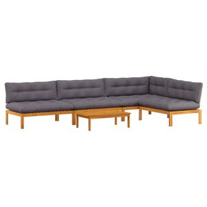 vidaXL 5 Piece Garden Pallet Sofa Units Solid Acacia Wood Natural