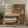 vidaXL Dressing Table Set with LED Sonoma Oak Engineered Wood