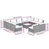 vidaXL 12 Piece Garden Lounge Set with Cushions Grey Poly Rattan